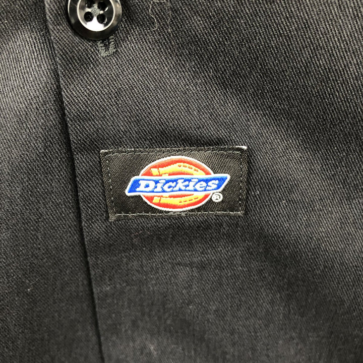 Dickies Short Sleeve Work Shirt Box Shirt Men's M Size polyester black type Vintage Second Hand