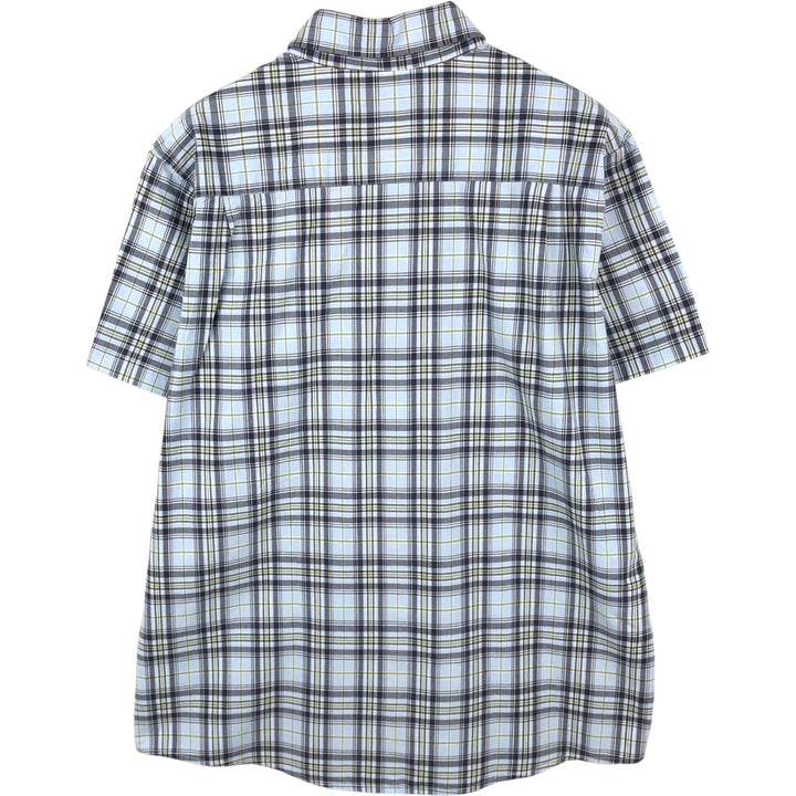 Carhartt Check Pattern Short Sleeve Work Shirt, Men's XL cotton Blue type light blue Vintage Second Hand