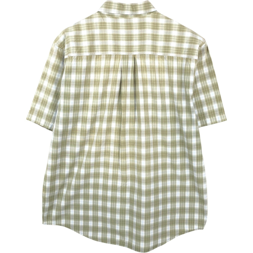 Carhartt Check Pattern Short Sleeve Work Shirt, Men's M cotton Khaki type Vintage Second Hand