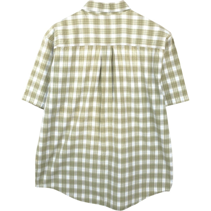 Carhartt Check Pattern Short Sleeve Work Shirt, Men's M cotton Khaki type Vintage Second Hand