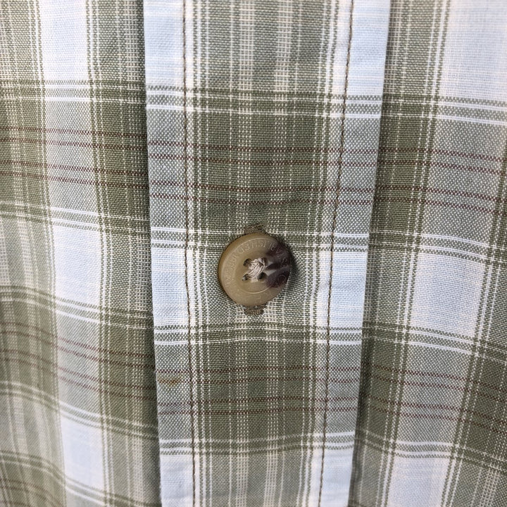 Carhartt Check Pattern Short Sleeve Work Shirt, Men's M cotton Khaki type Vintage Second Hand