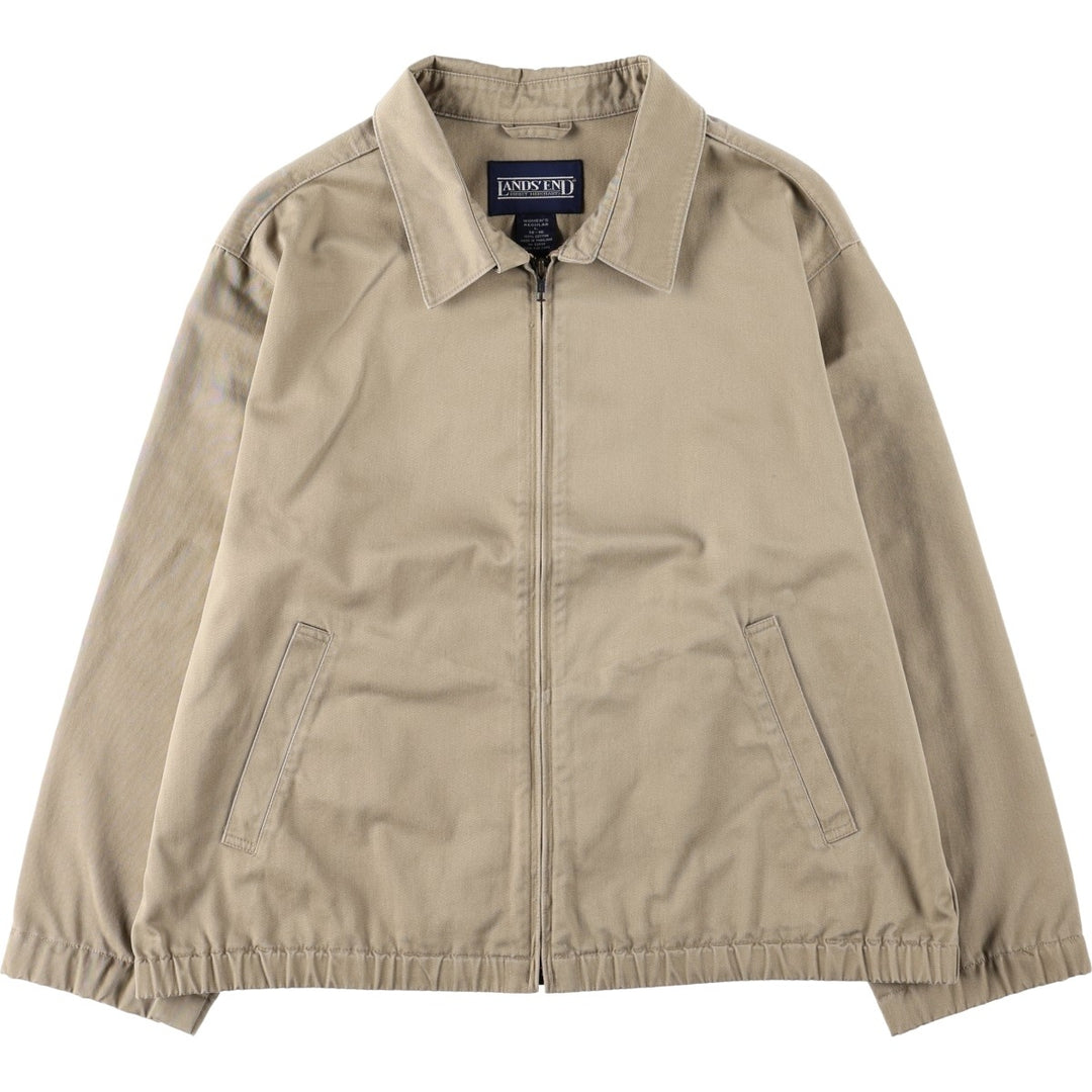 80s-90'S Lands' End Swing Top Sport Jacket, Women's Size L (approx.), Vintage cotton Beige type Vintage Second Hand