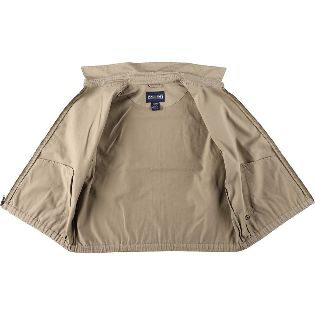 80s-90'S Lands' End Swing Top Sport Jacket, Women's Size L (approx.), Vintage cotton Beige type Vintage Second Hand