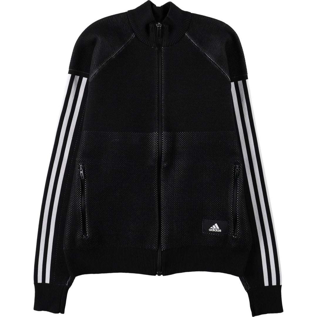 Adidas track jacket, women's size M (approx.) polyester black type Vintage Second Hand