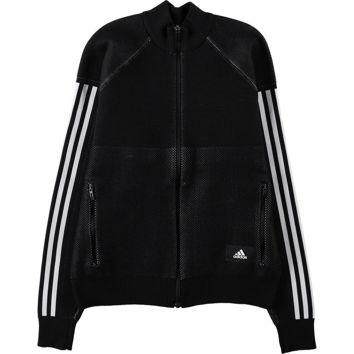 Adidas track jacket, women's size M (approx.) polyester black type Vintage Second Hand