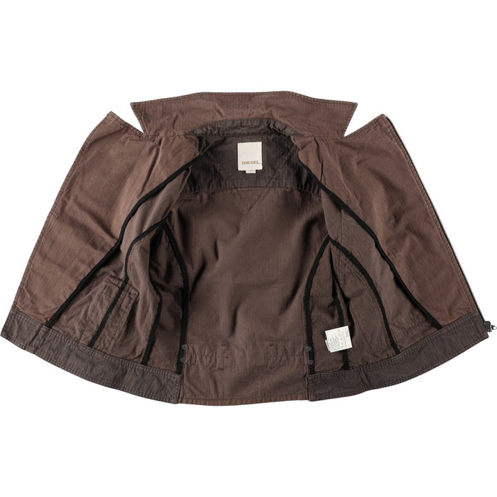 Diesel DIESEL Stripe Pattern Cotton Jacket, Rider Jacket, Women's Size S (approx.) cotton brown type Vintage Second Hand