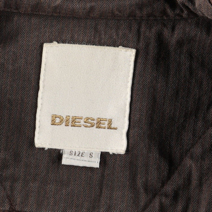 Diesel DIESEL Stripe Pattern Cotton Jacket, Rider Jacket, Women's Size S (approx.) cotton brown type Vintage Second Hand