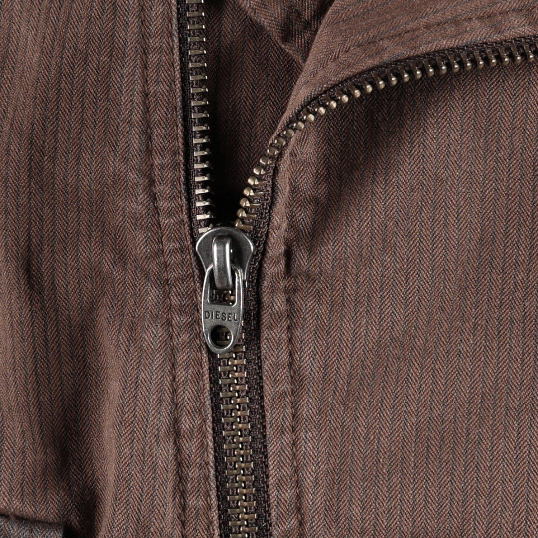 Diesel DIESEL Stripe Pattern Cotton Jacket, Rider Jacket, Women's Size S (approx.) cotton brown type Vintage Second Hand