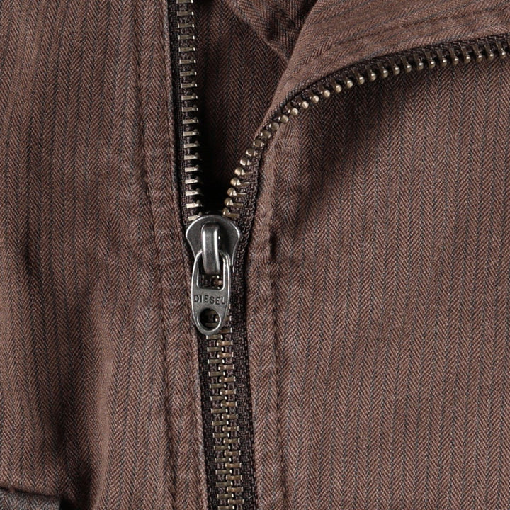 Diesel DIESEL Stripe Pattern Cotton Jacket, Rider Jacket, Women's Size S (approx.) cotton brown type Vintage Second Hand