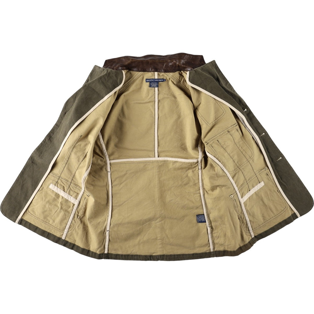 Ralph Lauren hunting jacket, women's size L (approx.) cotton Khaki type Vintage Second Hand