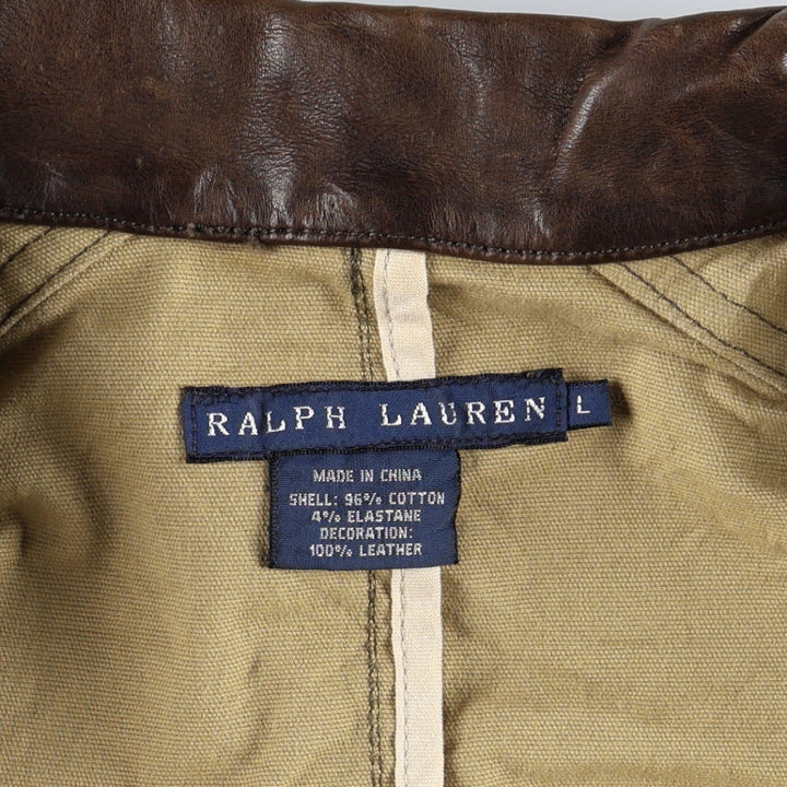 Ralph Lauren hunting jacket, women's size L (approx.) cotton Khaki type Vintage Second Hand