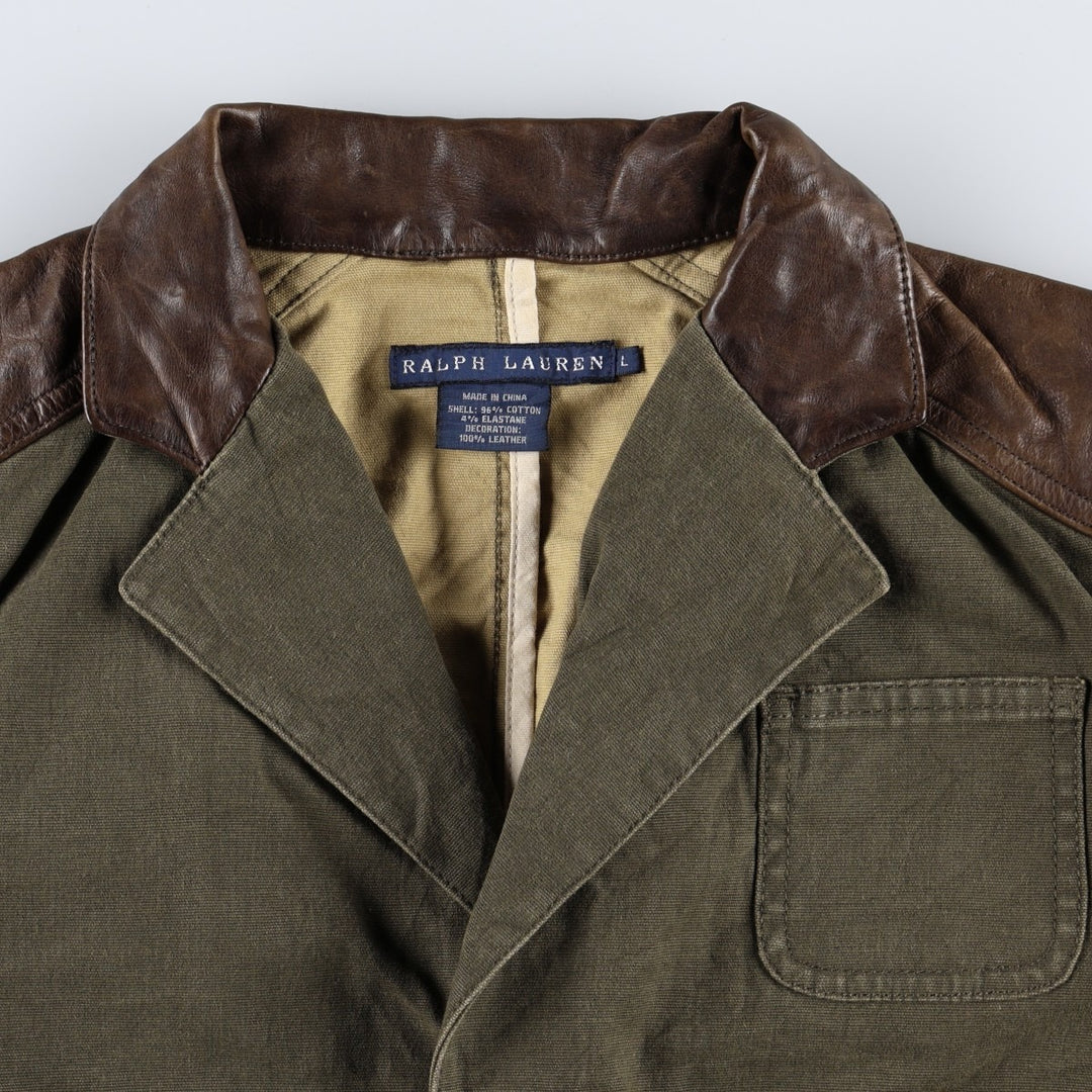 Ralph Lauren hunting jacket, women's size L (approx.) cotton Khaki type Vintage Second Hand