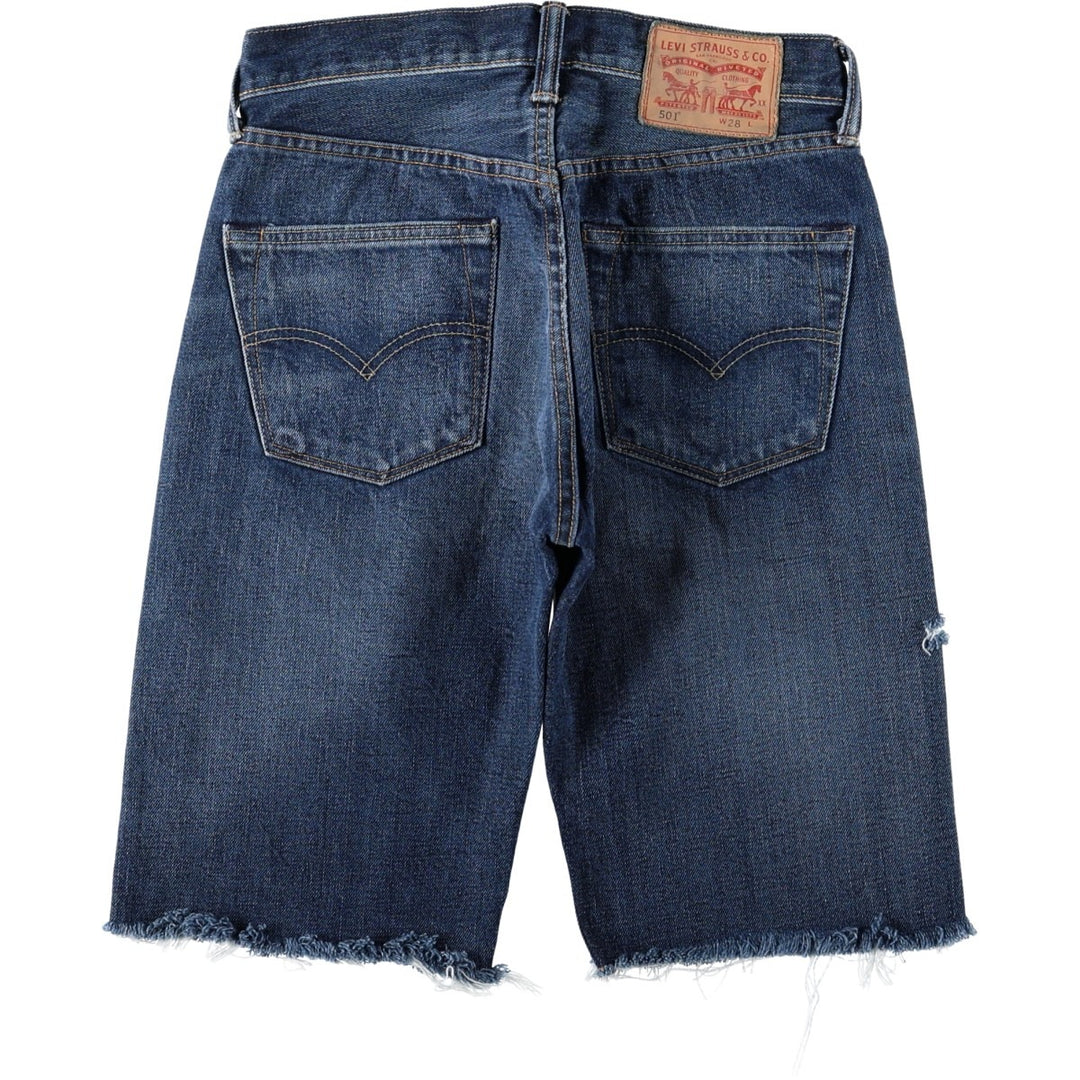 Levi's Cut-off Denim Half Pants, Women's Size M (W26 equivalent) cotton navy blue type Vintage Second Hand