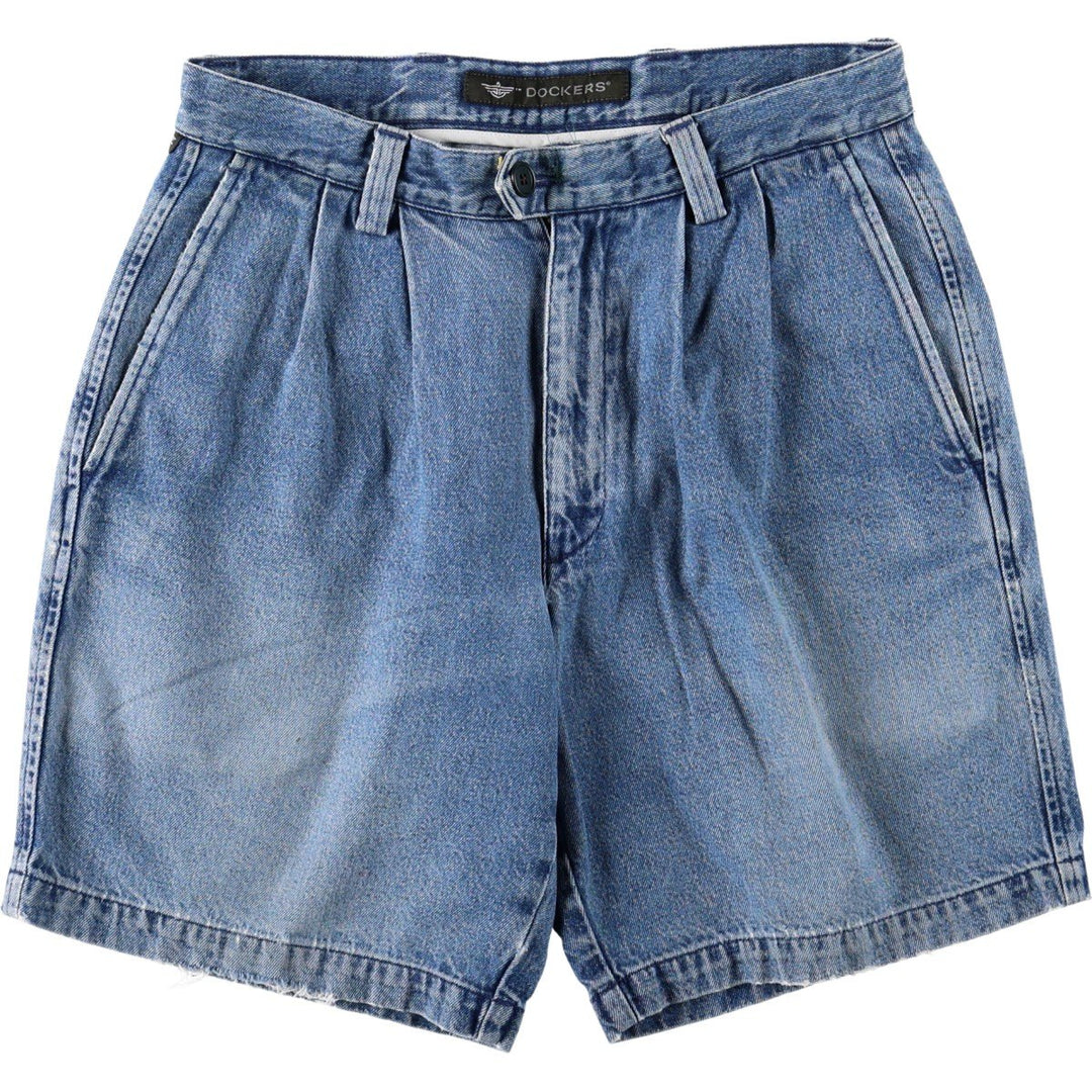 Dockers Women's XL (W31) Two-Pleat Denim Shorts unclear blue type Vintage Second Hand