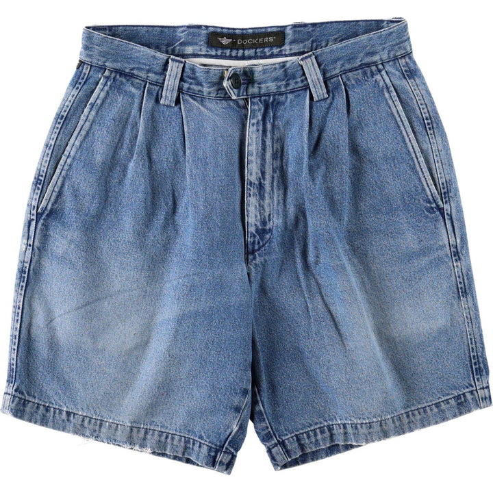 Dockers Women's XL (W31) Two-Pleat Denim Shorts unclear blue type Vintage Second Hand