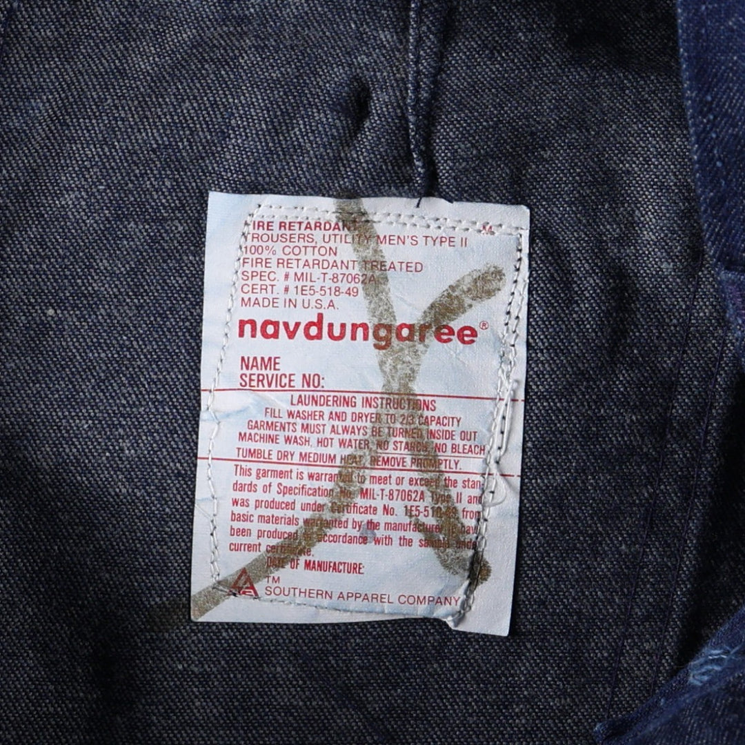 Authentic US military issue, 70s-80'S Navdungaree US Navy denim shorts, made in the USA, women's size L (equivalent to W30). cotton navy blue type Vintage Second Hand