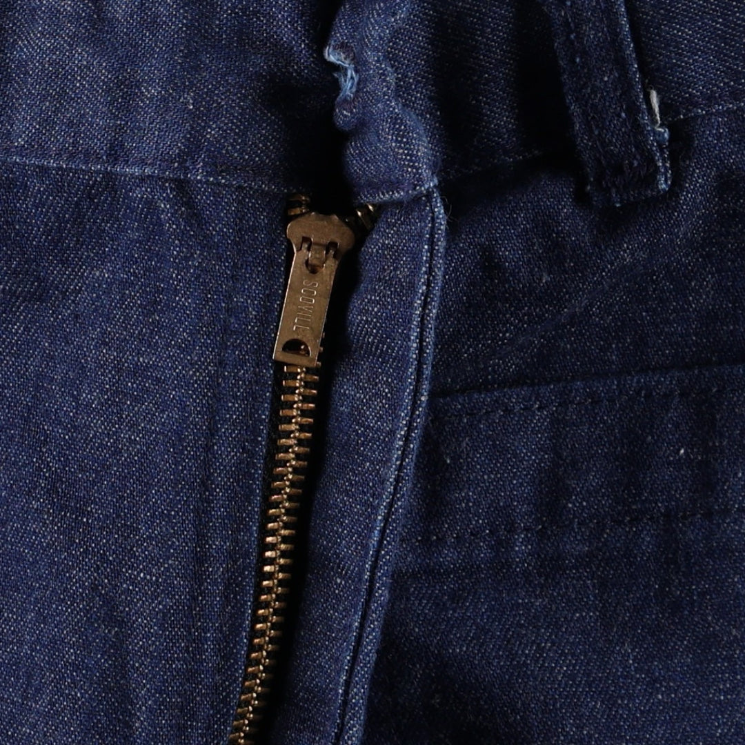 Authentic US military issue, 70s-80'S Navdungaree US Navy denim shorts, made in the USA, women's size L (equivalent to W30). cotton navy blue type Vintage Second Hand