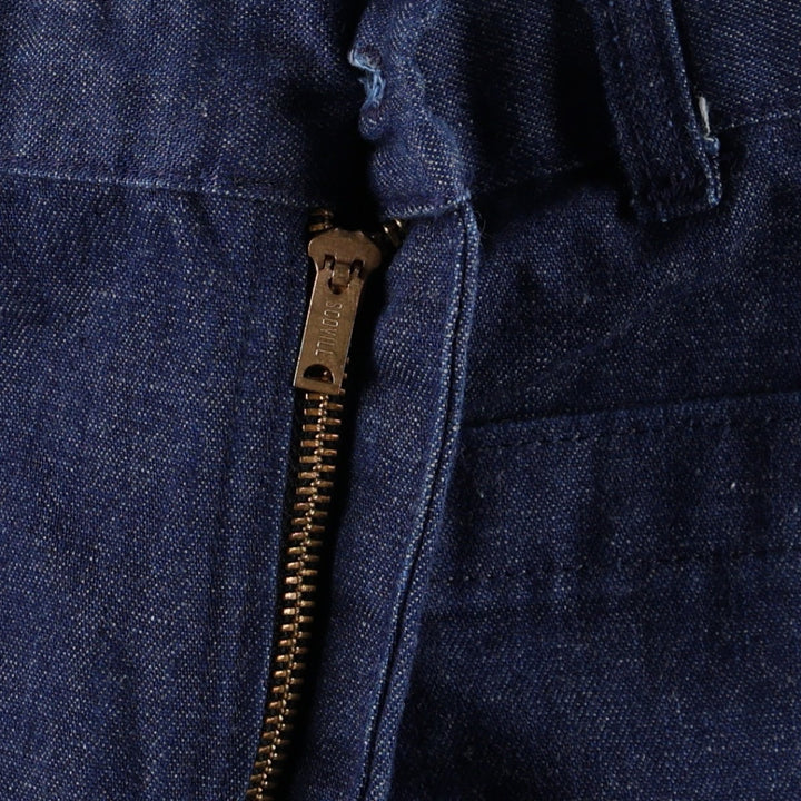 Authentic US military issue, 70s-80'S Navdungaree US Navy denim shorts, made in the USA, women's size L (equivalent to W30). cotton navy blue type Vintage Second Hand