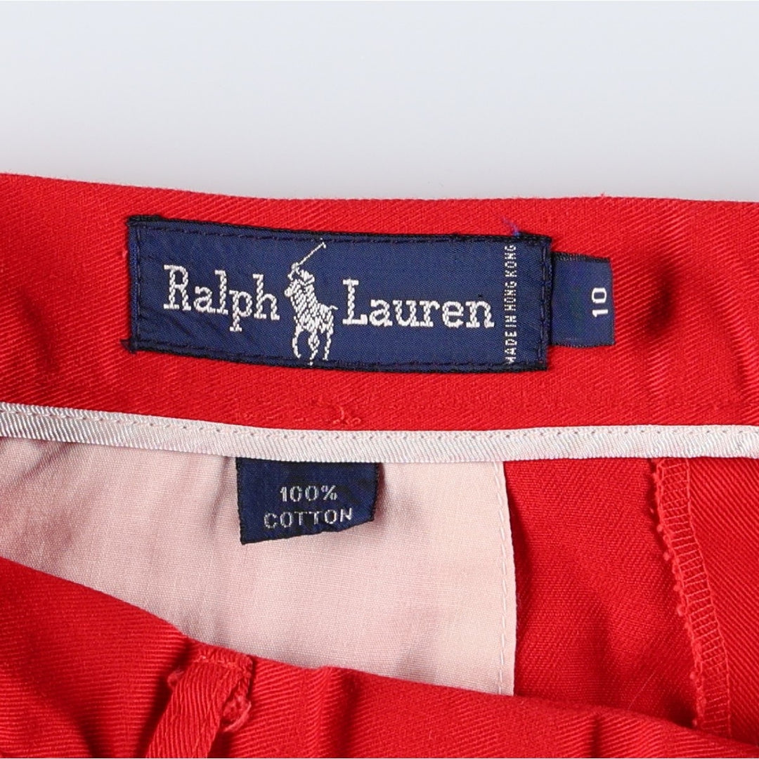 Ralph Lauren two-pleat chino shorts, women's size M (equivalent to W26). cotton red type Vintage Second Hand