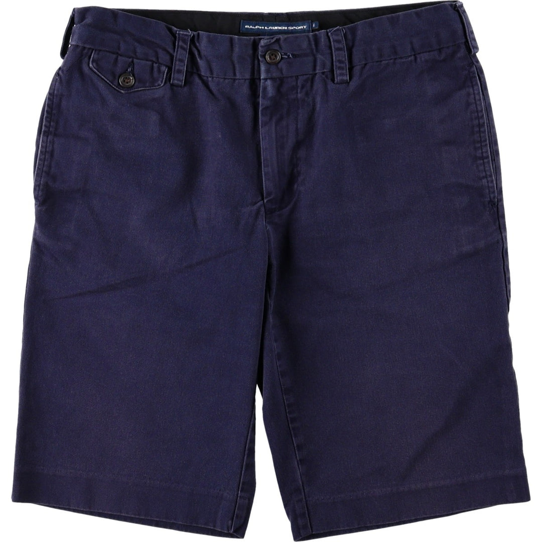 Ralph Lauren RALPH LAUREN SPORT Chino Shorts, Women's XL (W32) cotton navy blue type Vintage Second Hand