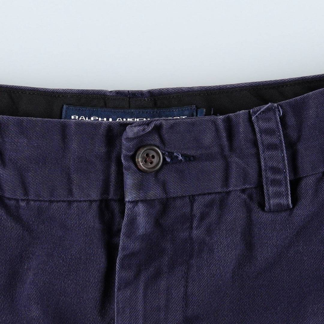 Ralph Lauren RALPH LAUREN SPORT Chino Shorts, Women's XL (W32) cotton navy blue type Vintage Second Hand