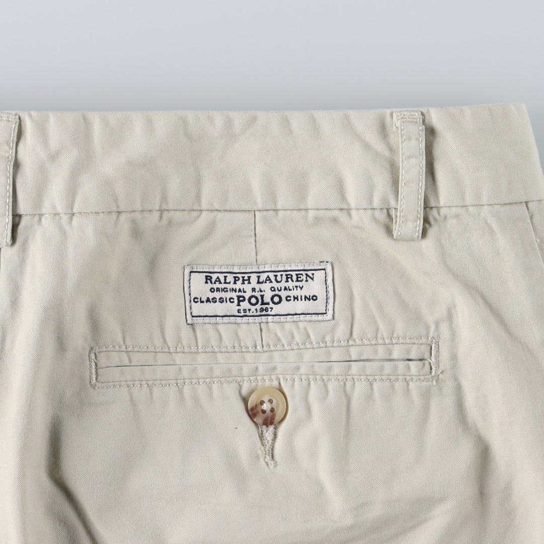 Ralph Lauren POLO RALPH LAUREN Chino Shorts, Women's Size L (equivalent to W30) cotton ivory Vintage Second Hand