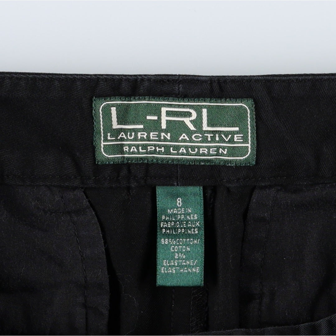 Ralph Lauren L-RL LAUREN ACTIVE Chino Shorts, Women's XL (W32) cotton black type Vintage Second Hand