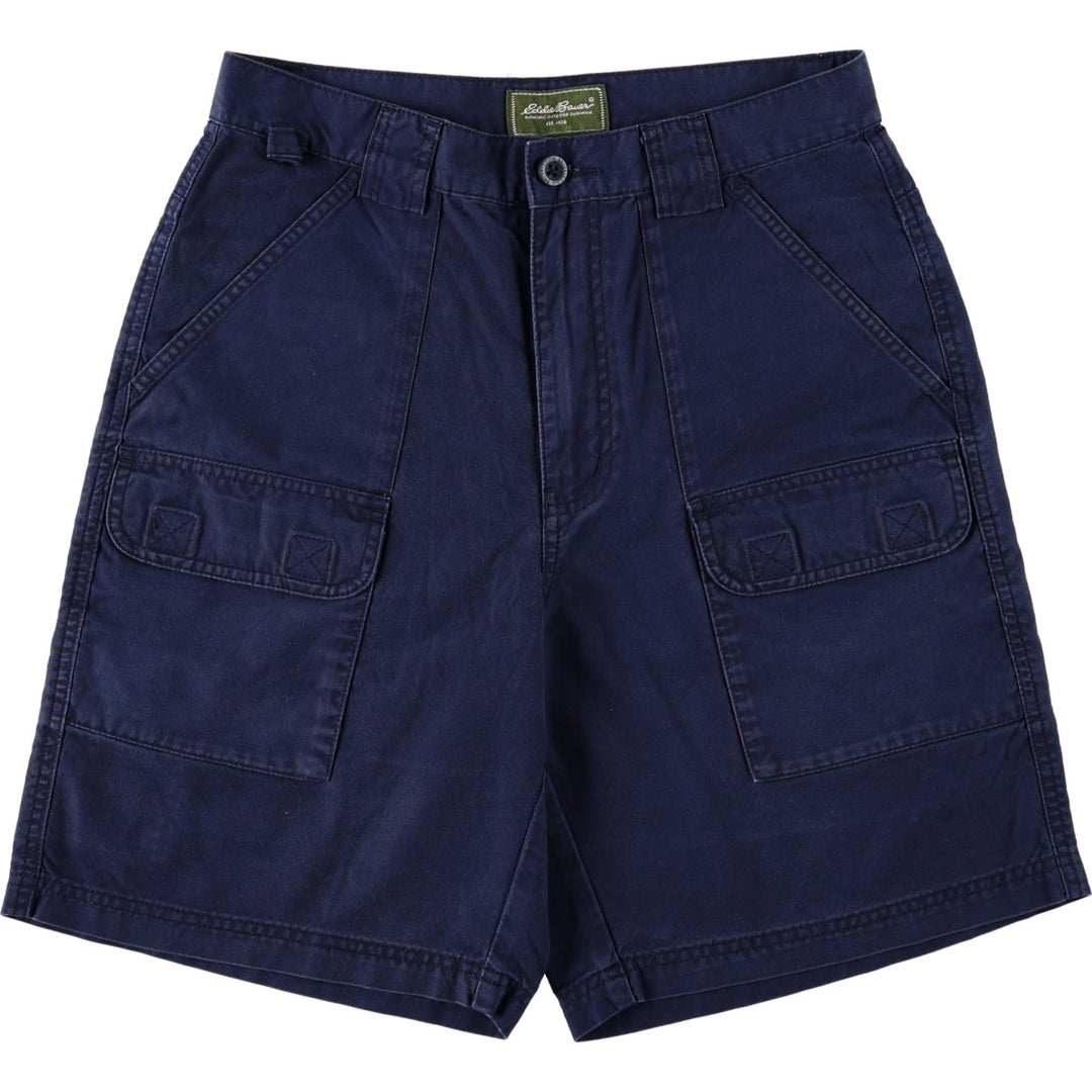 Eddie Bauer Bush Shorts Cargo Shorts Women's L (equivalent to W30) cotton navy blue type Vintage Second Hand