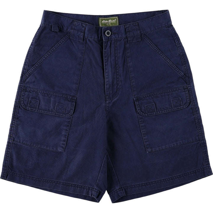 Eddie Bauer Bush Shorts Cargo Shorts Women's L (equivalent to W30) cotton navy blue type Vintage Second Hand