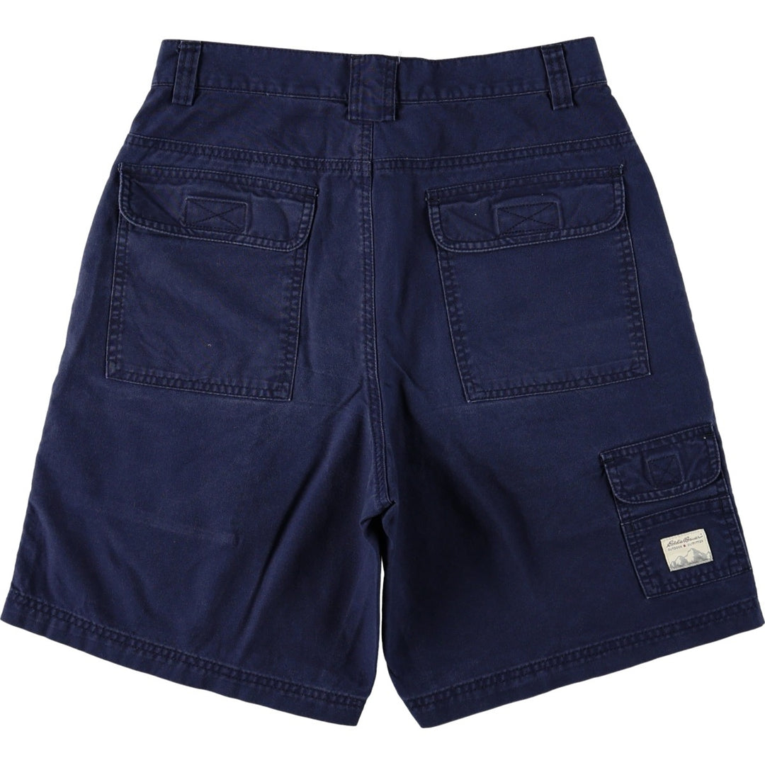 Eddie Bauer Bush Shorts Cargo Shorts Women's L (equivalent to W30) cotton navy blue type Vintage Second Hand