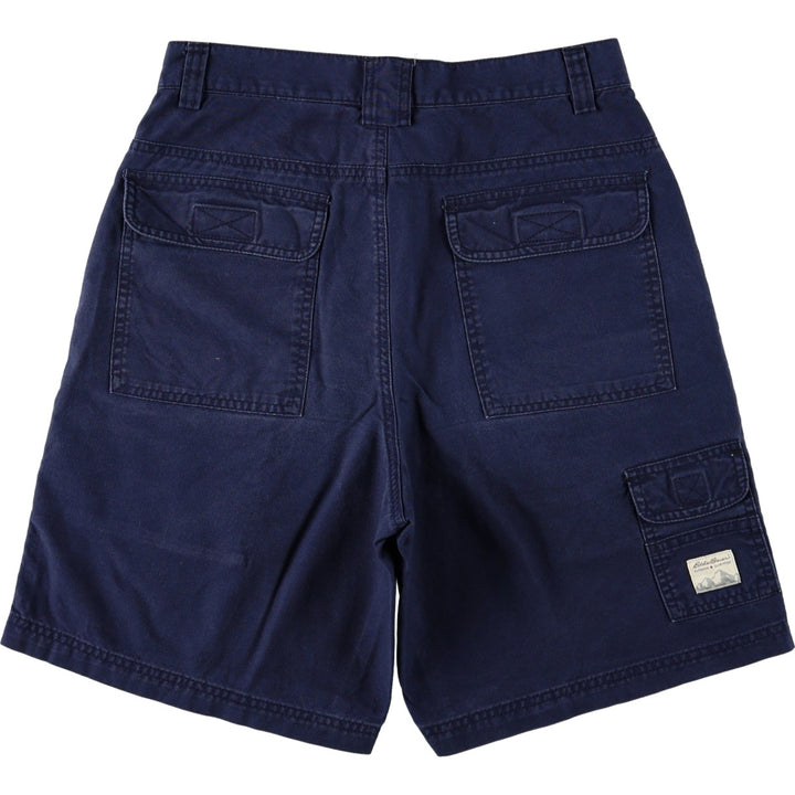 Eddie Bauer Bush Shorts Cargo Shorts Women's L (equivalent to W30) cotton navy blue type Vintage Second Hand