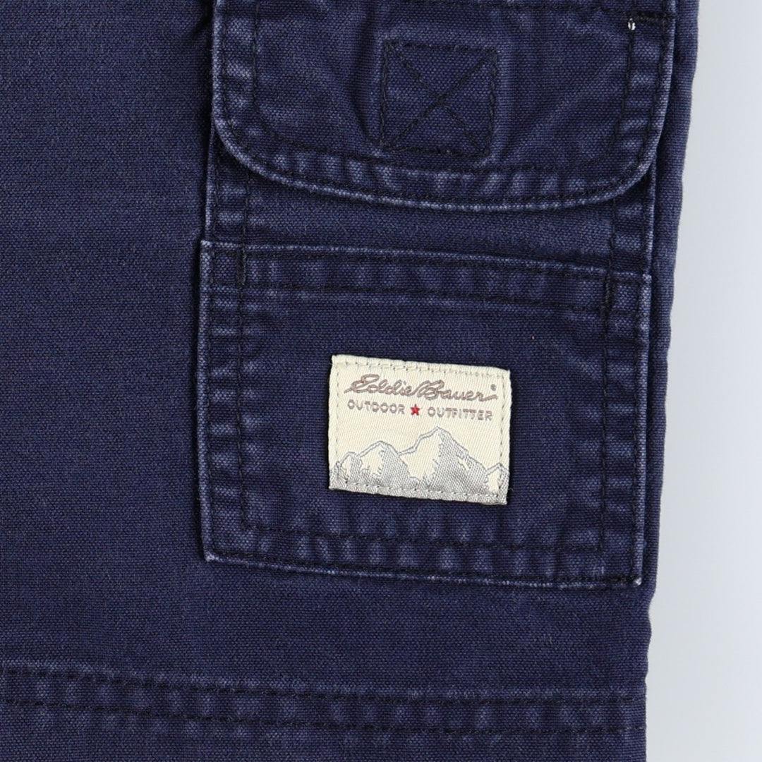 Eddie Bauer Bush Shorts Cargo Shorts Women's L (equivalent to W30) cotton navy blue type Vintage Second Hand