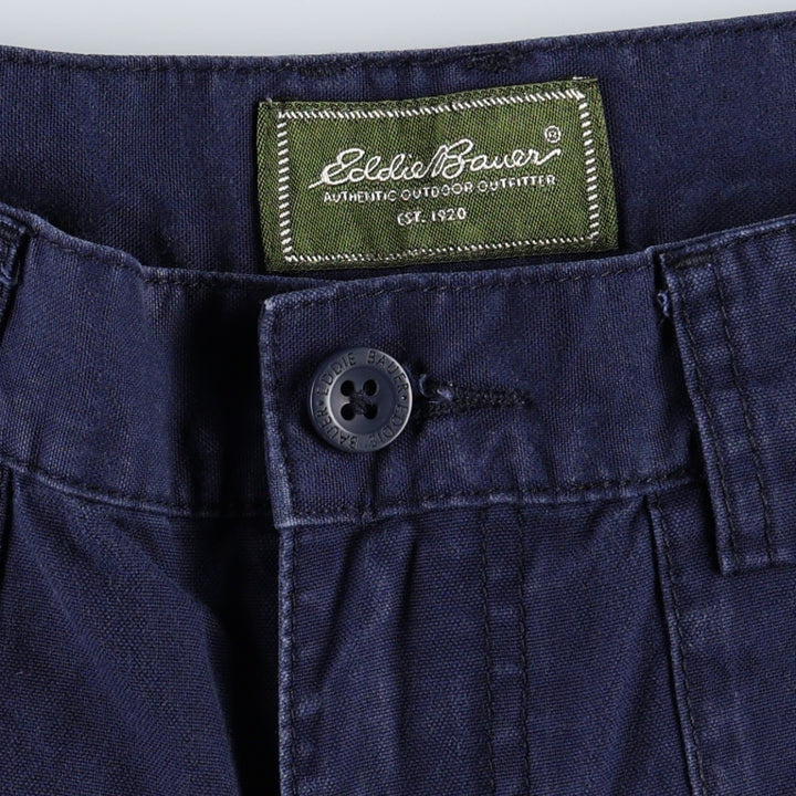 Eddie Bauer Bush Shorts Cargo Shorts Women's L (equivalent to W30) cotton navy blue type Vintage Second Hand