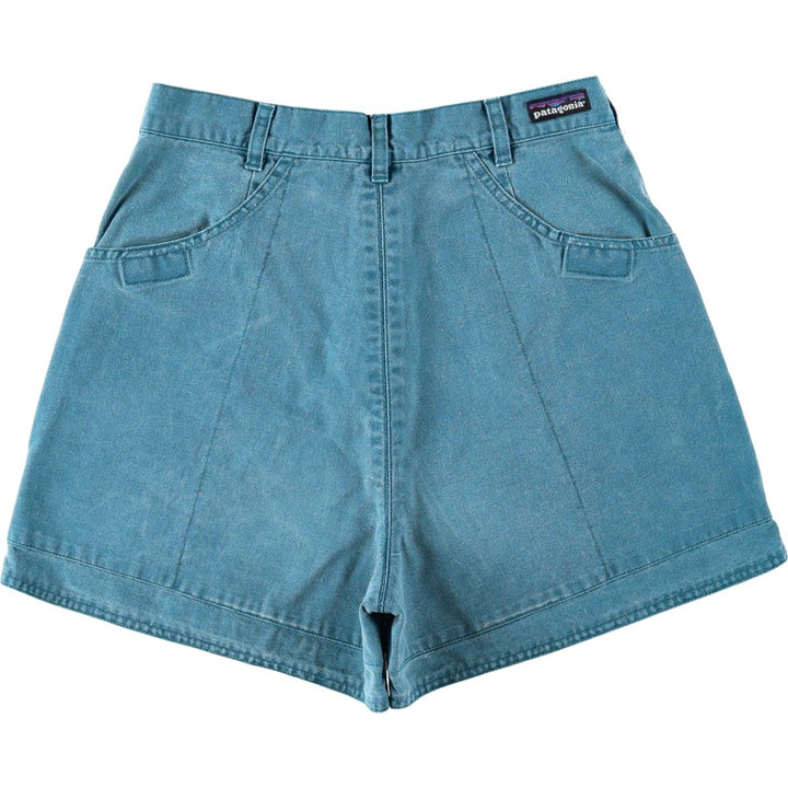 2000'S Patagonia 57129S4 Duck Canvas Shorts, Women's Size L (W28 equivalent) cotton Blue type light blue Vintage Second Hand
