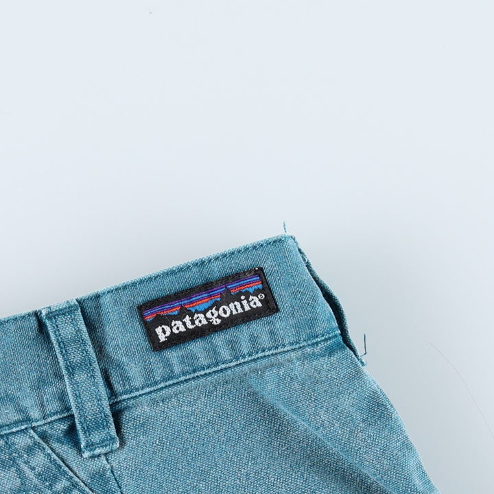 2000'S Patagonia 57129S4 Duck Canvas Shorts, Women's Size L (W28 equivalent) cotton Blue type light blue Vintage Second Hand