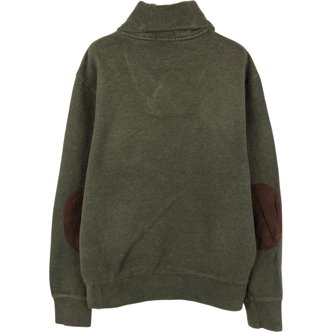 Ralph Lauren POLO RALPH LAUREN Shawl Collar Sweatshirt (Men's Size S) cotton Khaki type sage green Vintage Second Hand