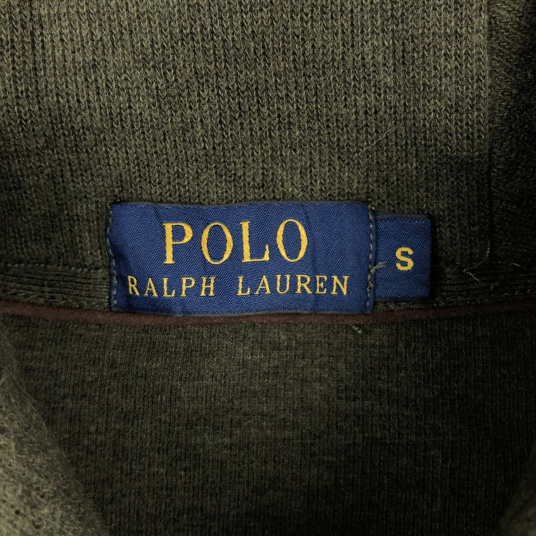 Ralph Lauren POLO RALPH LAUREN Shawl Collar Sweatshirt (Men's Size S) cotton Khaki type sage green Vintage Second Hand