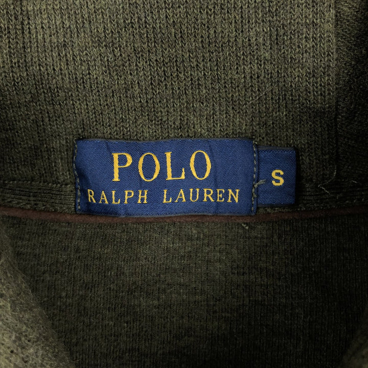 Ralph Lauren POLO RALPH LAUREN Shawl Collar Sweatshirt (Men's Size S) cotton Khaki type sage green Vintage Second Hand