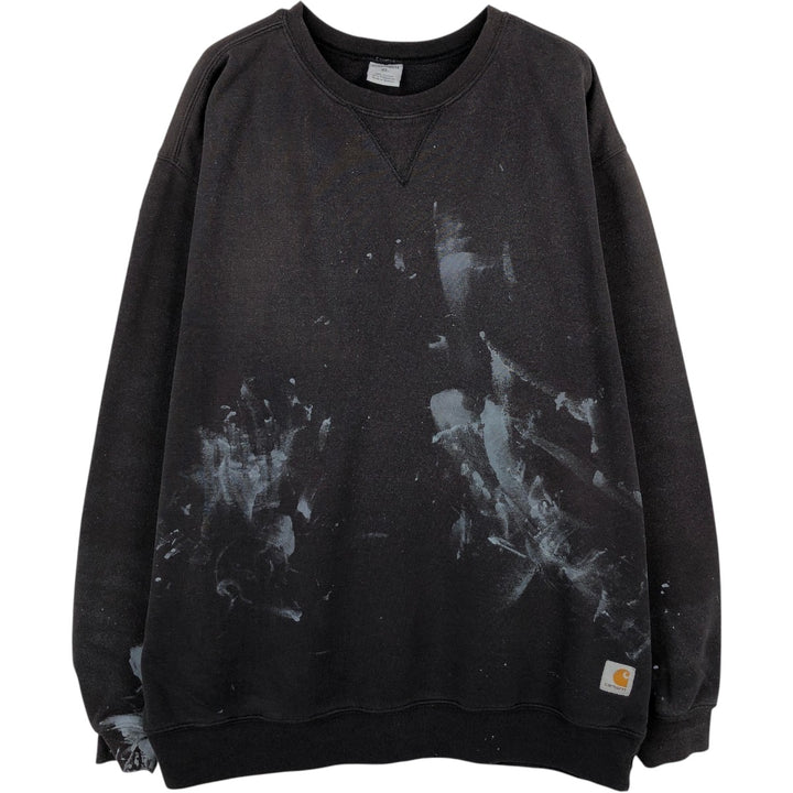 Carhartt Painted One-Point Logo Sweatshirt, Men's XL cotton black type Vintage Second Hand