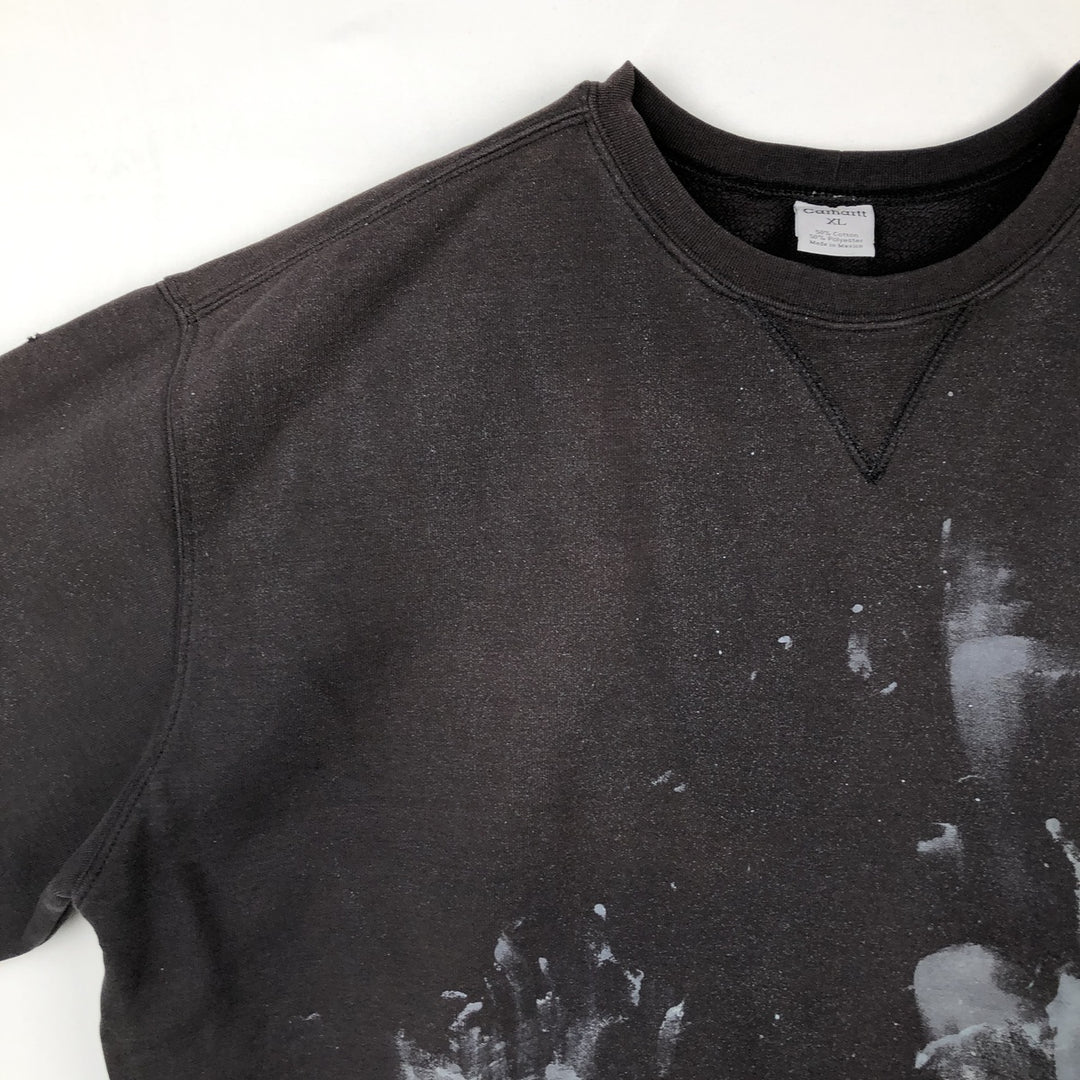 Carhartt Painted One-Point Logo Sweatshirt, Men's XL cotton black type Vintage Second Hand