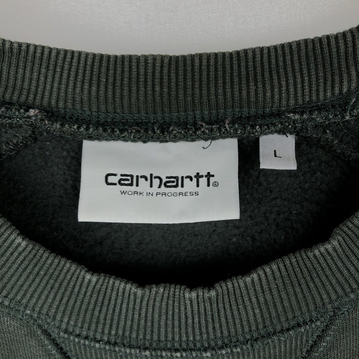Carhartt sweatshirt, men's size L cotton Green type dark green Vintage Second Hand