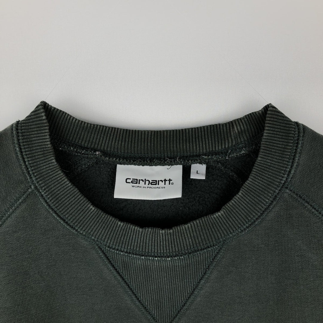 Carhartt sweatshirt, men's size L cotton Green type dark green Vintage Second Hand