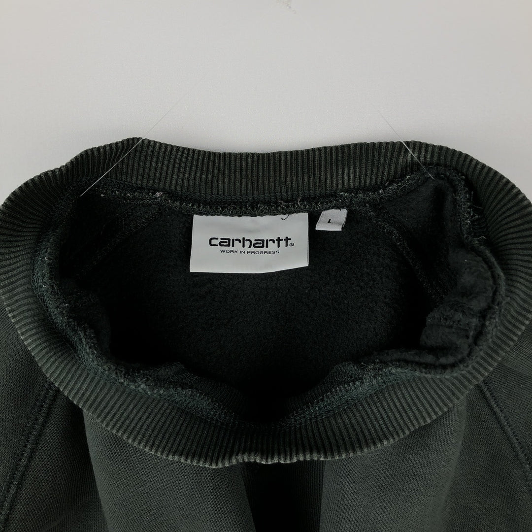 Carhartt sweatshirt, men's size L cotton Green type dark green Vintage Second Hand