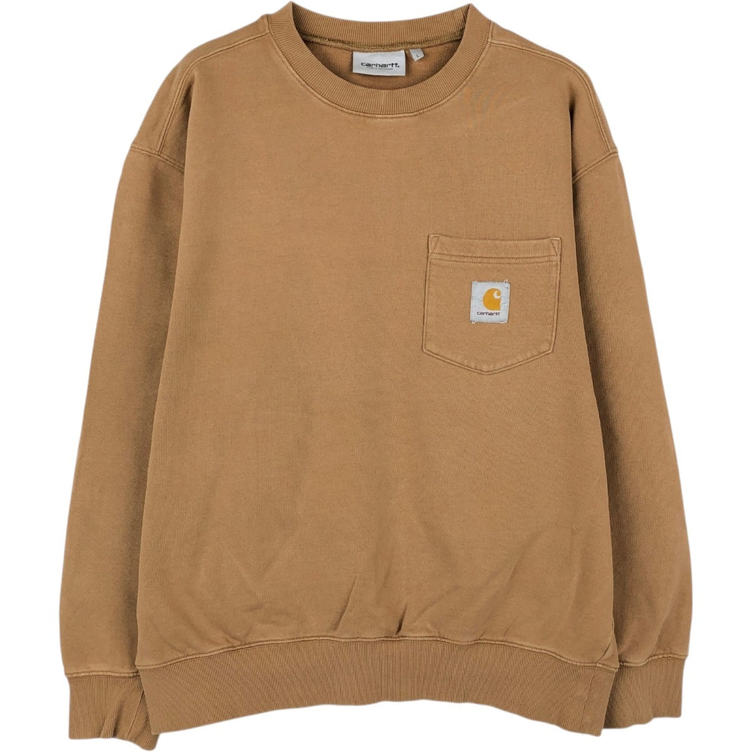 Carhartt One Point Logo Sweatshirt, Men's Size L cotton Camel type Vintage Second Hand