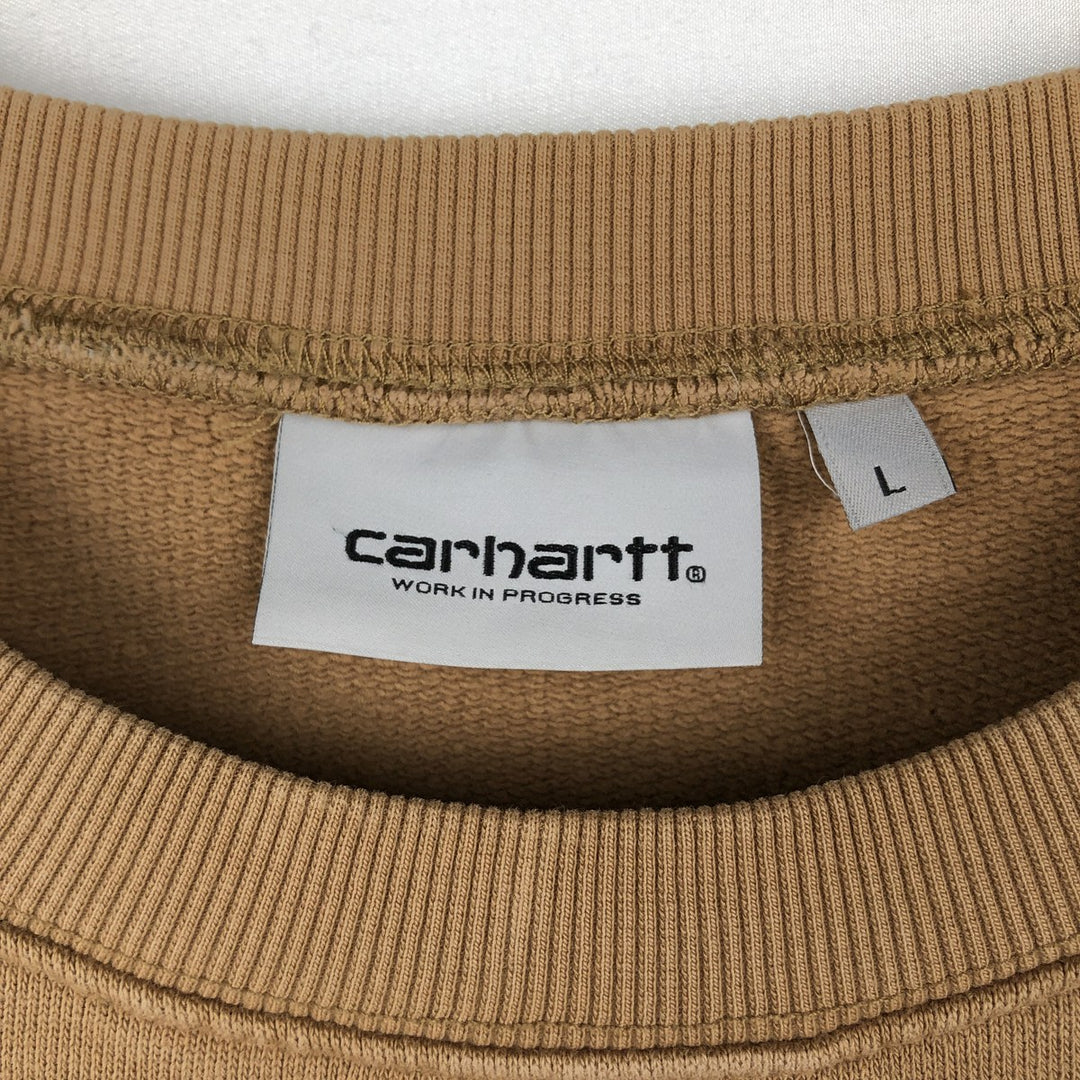 Carhartt One Point Logo Sweatshirt, Men's Size L cotton Camel type Vintage Second Hand