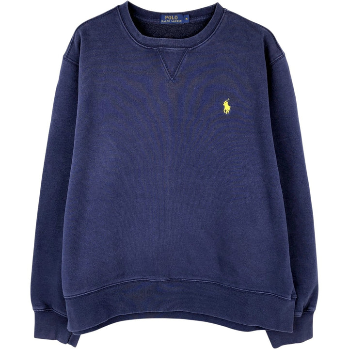 Ralph Lauren POLO RALPH LAUREN One-point logo sweatshirt, sweatshirt, men's XL size cotton navy blue type Vintage Second Hand
