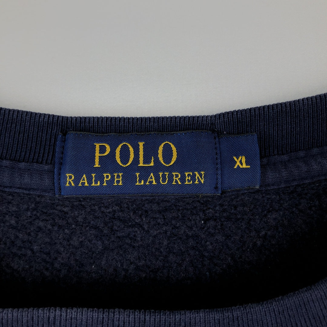 Ralph Lauren POLO RALPH LAUREN One-point logo sweatshirt, sweatshirt, men's XL size cotton navy blue type Vintage Second Hand