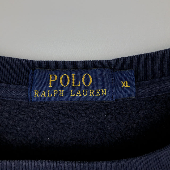 Ralph Lauren POLO RALPH LAUREN One-point logo sweatshirt, sweatshirt, men's XL size cotton navy blue type Vintage Second Hand