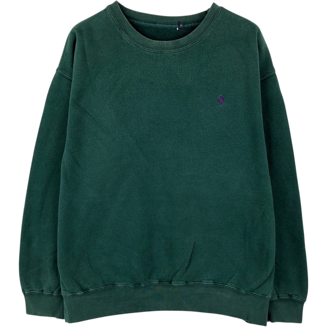Ralph Lauren plain blank sweatshirt, men's size XL (approx.) unclear Green type dark green Vintage Second Hand