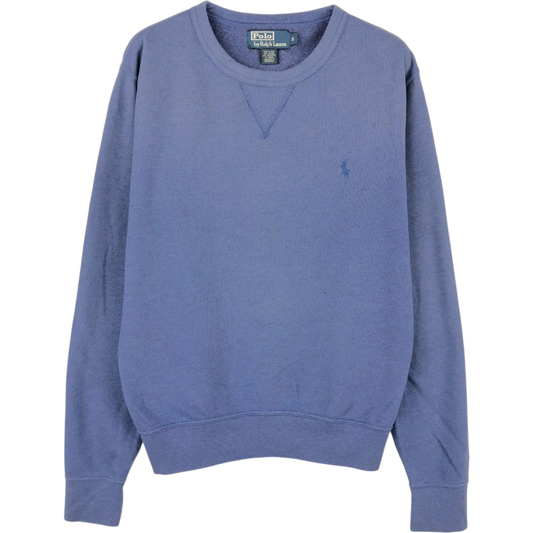 Ralph Lauren POLO by Ralph Lauren Plain Blank Sweatshirt (Men's Size S) cotton Navy blue Vintage Second Hand